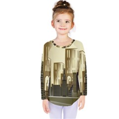 Architecture City House Kids  Long Sleeve Tee