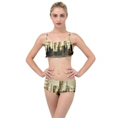 Architecture City House Layered Top Bikini Set