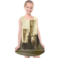 Architecture City House Kids  Cross Back Dress