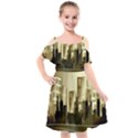 Architecture City House Kids  Cut Out Shoulders Chiffon Dress View1