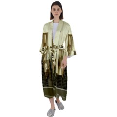 Architecture City House Maxi Satin Kimono by Jancukart