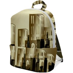 Architecture City House Zip Up Backpack by Jancukart