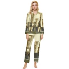 Architecture City House Womens  Long Sleeve Velvet Pocket Pajamas Set by Jancukart