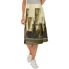 Architecture City House Midi Panel Skirt by Jancukart