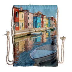 Boats In Venice - Colorful Italy Drawstring Bag (large) by ConteMonfrey