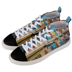 Boats In Venice - Colorful Italy Men s Mid-top Canvas Sneakers by ConteMonfrey