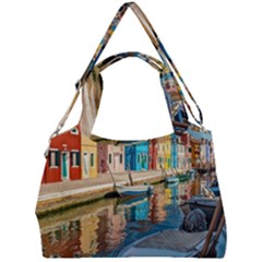 Boats In Venice - Colorful Italy Double Compartment Shoulder Bag by ConteMonfrey