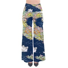 Map Italy Blue So Vintage Palazzo Pants by ConteMonfrey