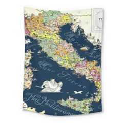 Map Italy Blue Medium Tapestry by ConteMonfrey