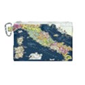 Map Italy Blue Canvas Cosmetic Bag (Medium) View1