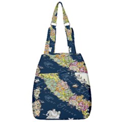 Map Italy Blue Center Zip Backpack by ConteMonfrey