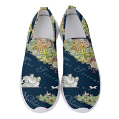 Map Italy Blue Women s Slip On Sneakers