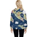 Map Italy Blue Women s Lightweight Drawstring Hoodie View4