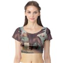 Lion of Venice, Italy Short Sleeve Crop Top View1