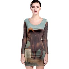 Lion Of Venice, Italy Long Sleeve Bodycon Dress by ConteMonfrey