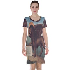 Lion Of Venice, Italy Short Sleeve Nightdress by ConteMonfrey