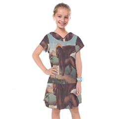 Lion Of Venice, Italy Kids  Drop Waist Dress by ConteMonfrey