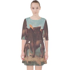 Lion Of Venice, Italy Quarter Sleeve Pocket Dress by ConteMonfrey