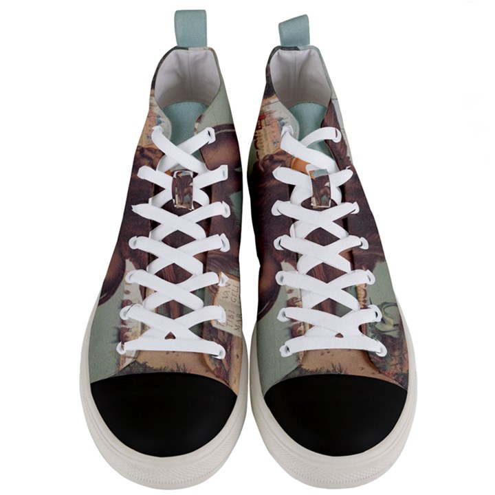 Lion of Venice, Italy Men s Mid-Top Canvas Sneakers