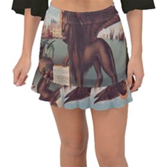 Lion Of Venice, Italy Fishtail Mini Chiffon Skirt by ConteMonfrey