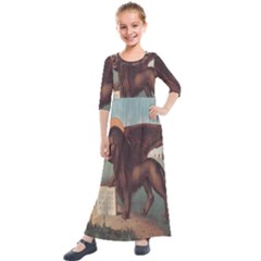 Lion Of Venice, Italy Kids  Quarter Sleeve Maxi Dress by ConteMonfrey