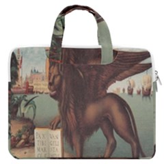 Lion Of Venice, Italy Macbook Pro 13  Double Pocket Laptop Bag by ConteMonfrey