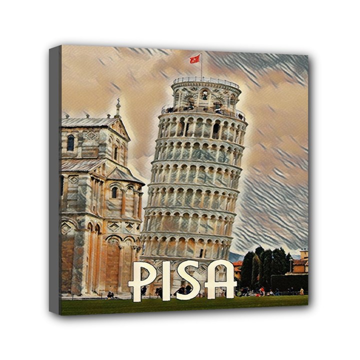 Pisa Tower, Italy Mini Canvas 6  x 6  (Stretched)