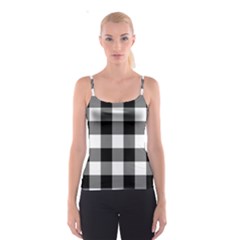 Black And White Plaided  Spaghetti Strap Top by ConteMonfrey