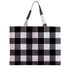 Black And White Plaided  Zipper Mini Tote Bag by ConteMonfrey