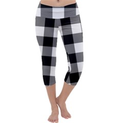 Black And White Plaided  Capri Yoga Leggings by ConteMonfrey