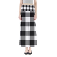 Black And White Plaided  Full Length Maxi Skirt by ConteMonfrey