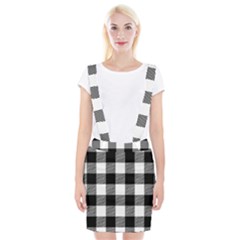 Black And White Plaided  Braces Suspender Skirt by ConteMonfrey