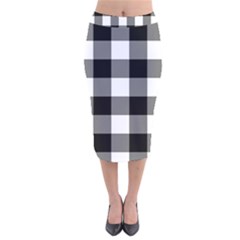 Black And White Plaided  Velvet Midi Pencil Skirt by ConteMonfrey