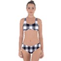 Black and white plaided  Criss Cross Bikini Set View1