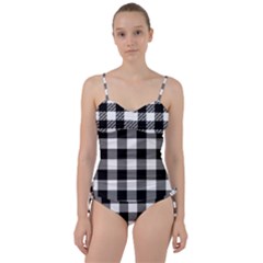 Black And White Plaided  Sweetheart Tankini Set by ConteMonfrey