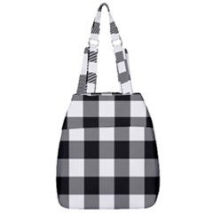 Black And White Plaided  Center Zip Backpack by ConteMonfrey