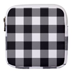 Black And White Plaided  Mini Square Pouch by ConteMonfrey