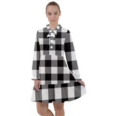 Black And White Plaided  All Frills Chiffon Dress by ConteMonfrey