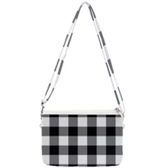 Black And White Plaided  Double Gusset Crossbody Bag by ConteMonfrey