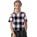 Black and white plaided  Kids  Butterfly Cutout Tee View1