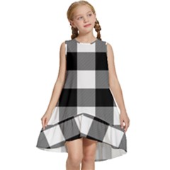 Black And White Plaided  Kids  Frill Swing Dress by ConteMonfrey