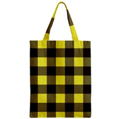 Black And Yellow Big Plaids Zipper Classic Tote Bag by ConteMonfrey