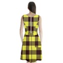 Black and yellow big plaids Sleeveless Waist Tie Chiffon Dress View2