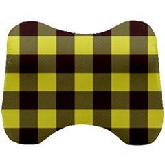 Black And Yellow Big Plaids Head Support Cushion by ConteMonfrey