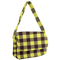 Black And Yellow Big Plaids Courier Bag by ConteMonfrey