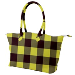 Black And Yellow Big Plaids Canvas Shoulder Bag by ConteMonfrey