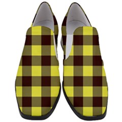 Black And Yellow Big Plaids Women Slip On Heel Loafers by ConteMonfrey