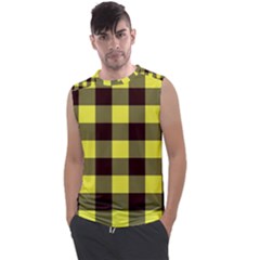 Black And Yellow Big Plaids Men s Regular Tank Top by ConteMonfrey