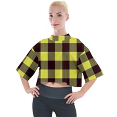 Black And Yellow Big Plaids Mock Neck Tee by ConteMonfrey