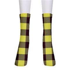 Black And Yellow Big Plaids Crew Socks by ConteMonfrey